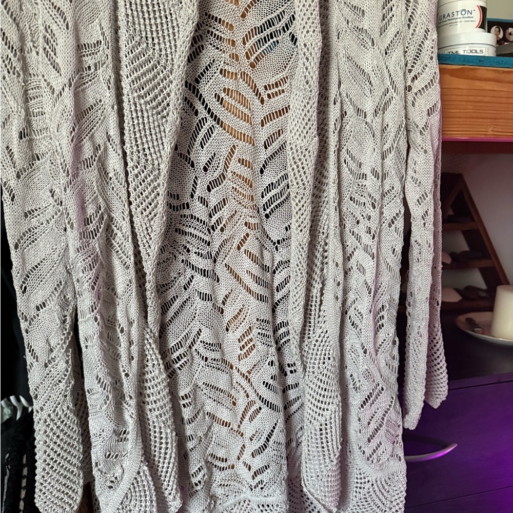 Alberto Makali Gray Cable Knit Cardigan